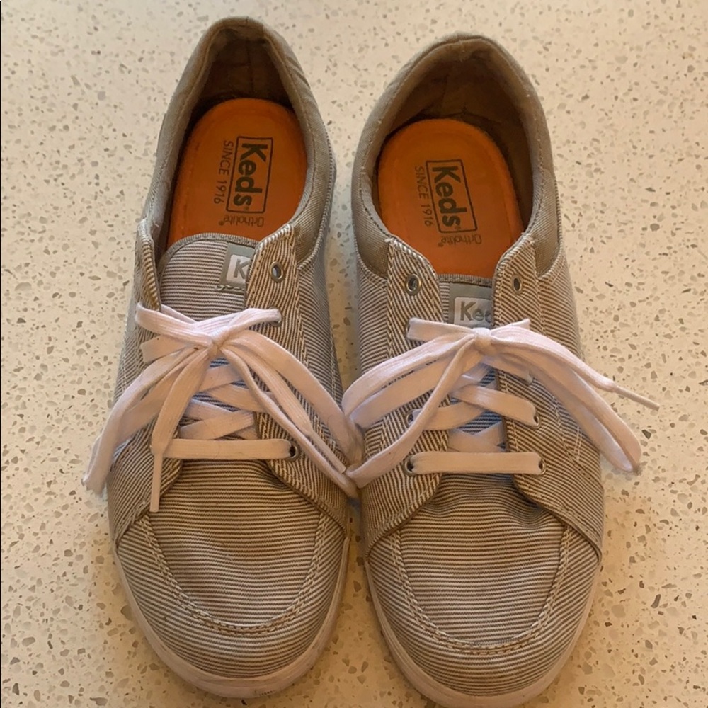 Women’s size 8 grey and white Keds